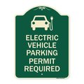 Signmission Electric Vehicle Parking Permit Required Heavy-Gauge Aluminum Sign, 24" x 18", G-1824-24114 A-DES-G-1824-24114